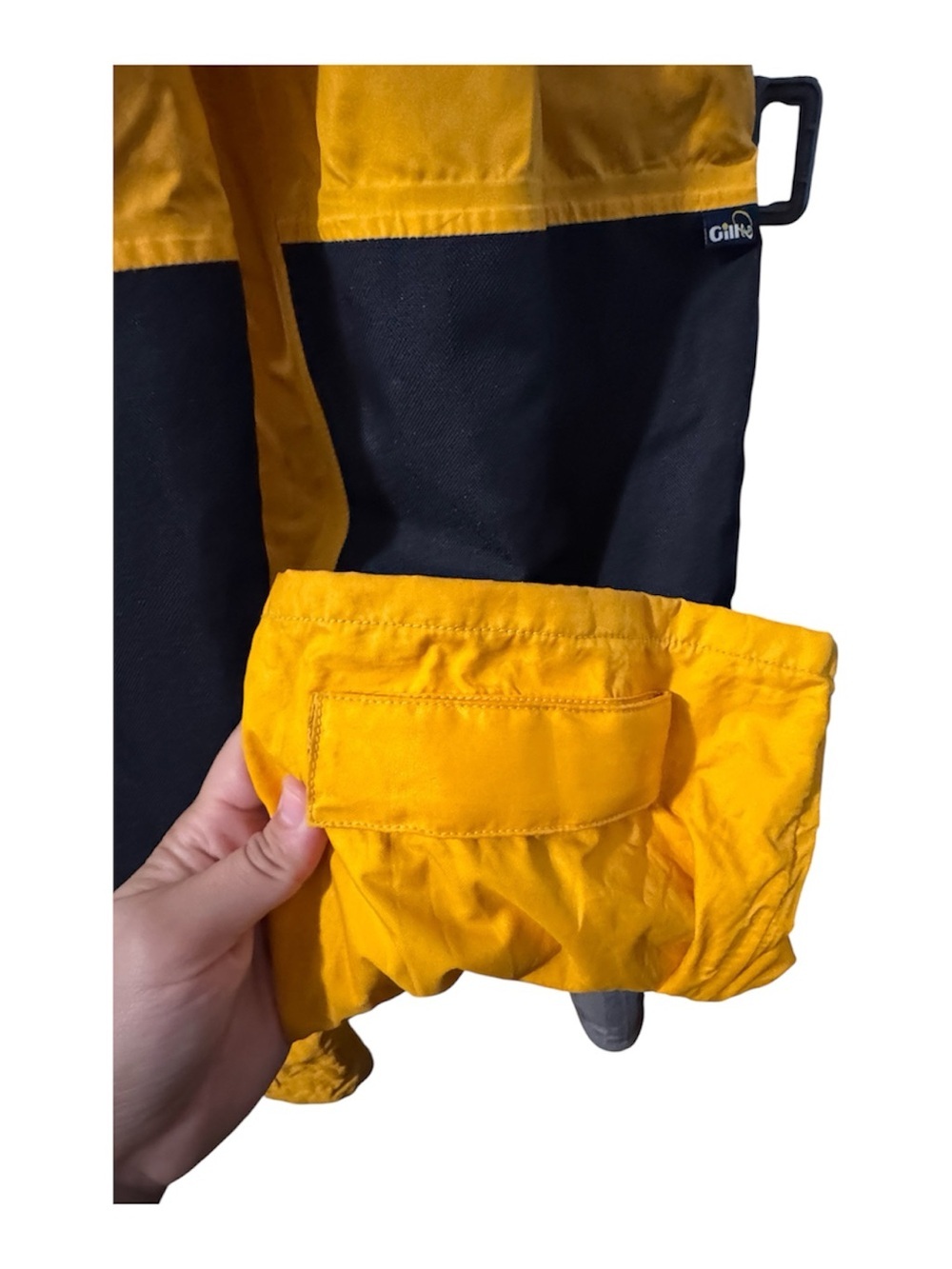 Vintage Gill Waterproof Sailing Bib Overalls Yellow Black Small Fishing Size S - Picture 6 of 16